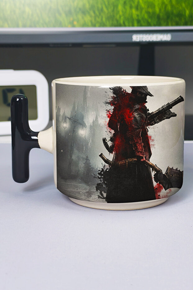 Bloodborne Printed Ceramic Luxury Mug (1 Piece) T-Shaped Special Black Handle Wave Handle V5T