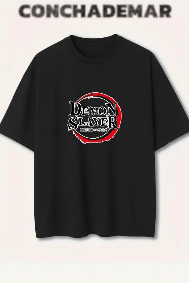 Demon Slayer Printed Colorful Oversize T-Shirt Printed Premium Oversize Cotton T-Shirt