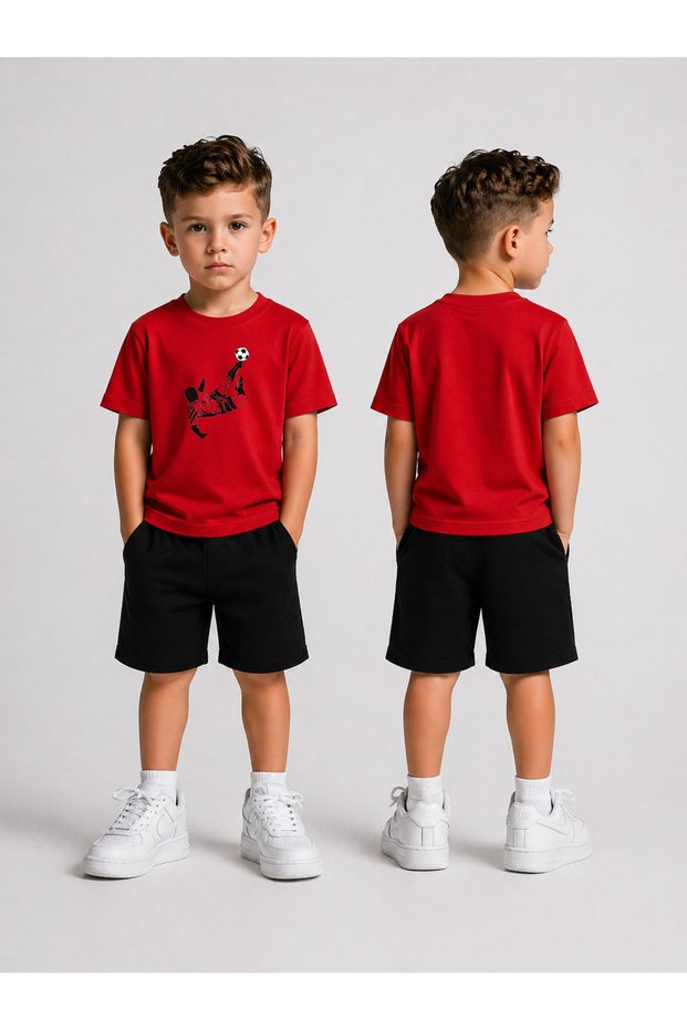 Children's Shorts Set for Boys (Shorts - T-Shirt) Printed Summer Sports Combination Comfortable Fit Set