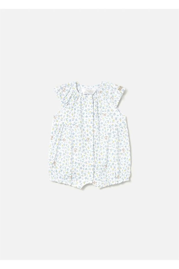 Baby Girl Printed Short Jumpsuit Blue 1707