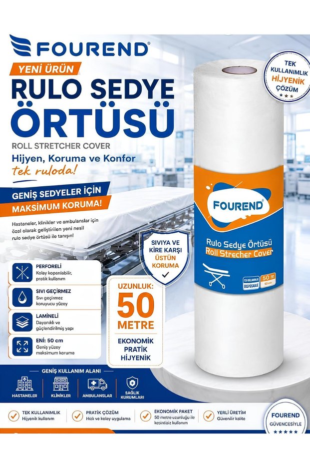 Roller Stretcher Inspection Table Cover 50 Meters - 1 Roll - Liquid Proof