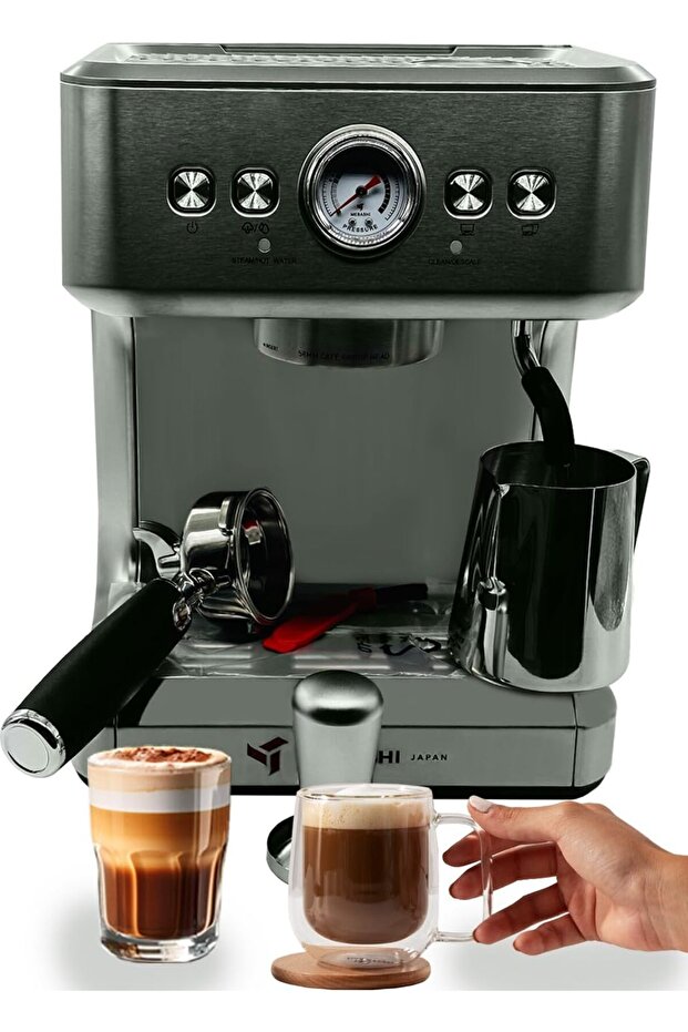 Espresso Coffee Machine - 2.2L, 20 Bar ULKA Pump, Thermo Block Heating, Auto Shot Function, (ME-ECM2104)