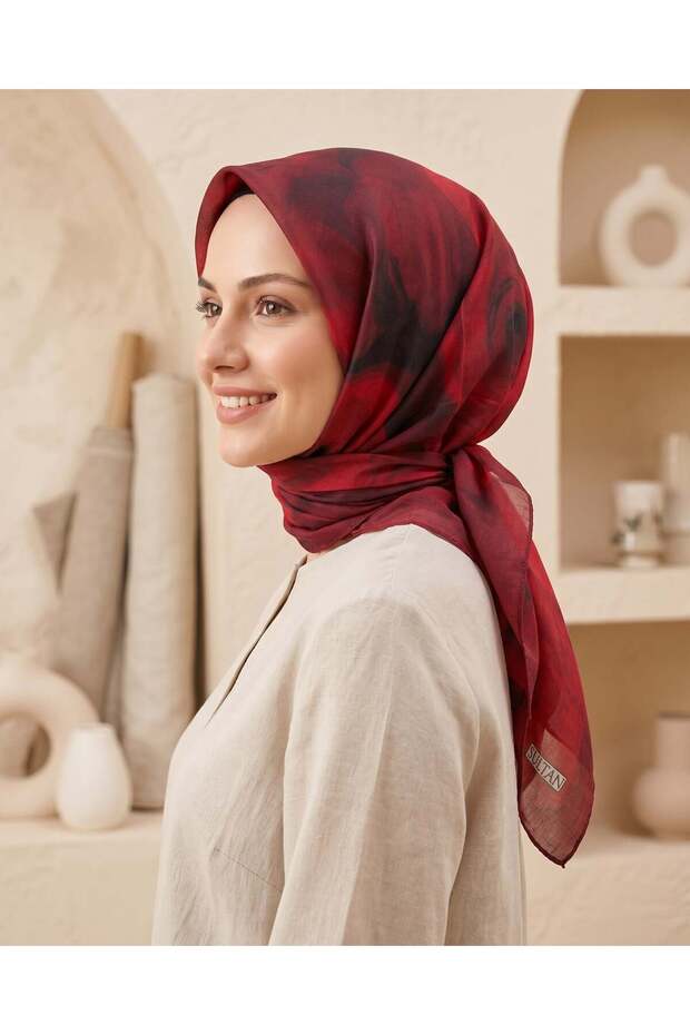 وشاح سلطان من القطن الطازج - نمط الورد - SFE027-07