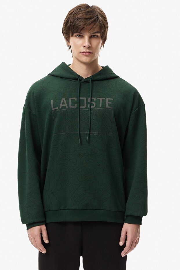 Men's Oversize Sweatshirt Loose Fit Hooded Cotton Men's Sweatshirt Green