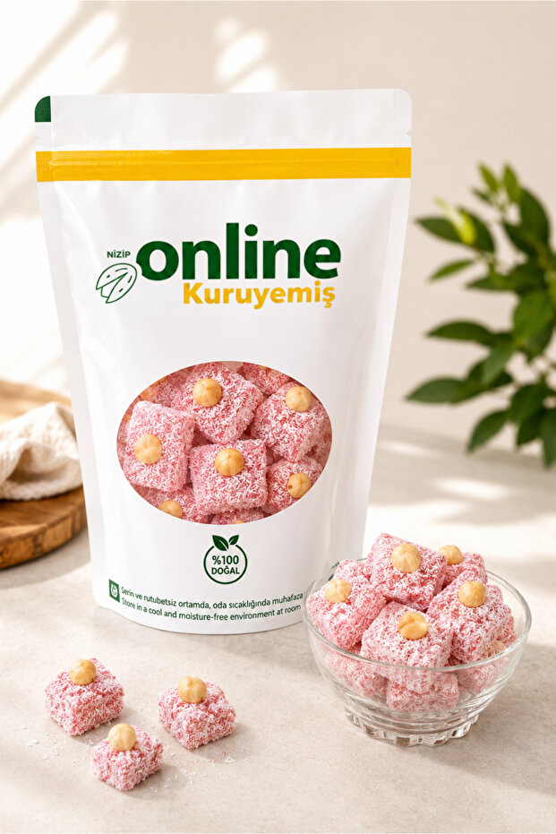 Lokum Hazelnut with Strawberries - 250 Gr