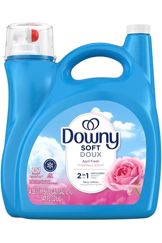 April Fresh Liquid Fabric Softener, 4.35L, Up to 251 Loads, Long-Lasting Fresh Scent