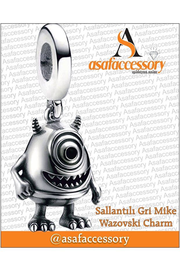 Gray Mike Wazowski Charm with Pendant | Asafaccessory