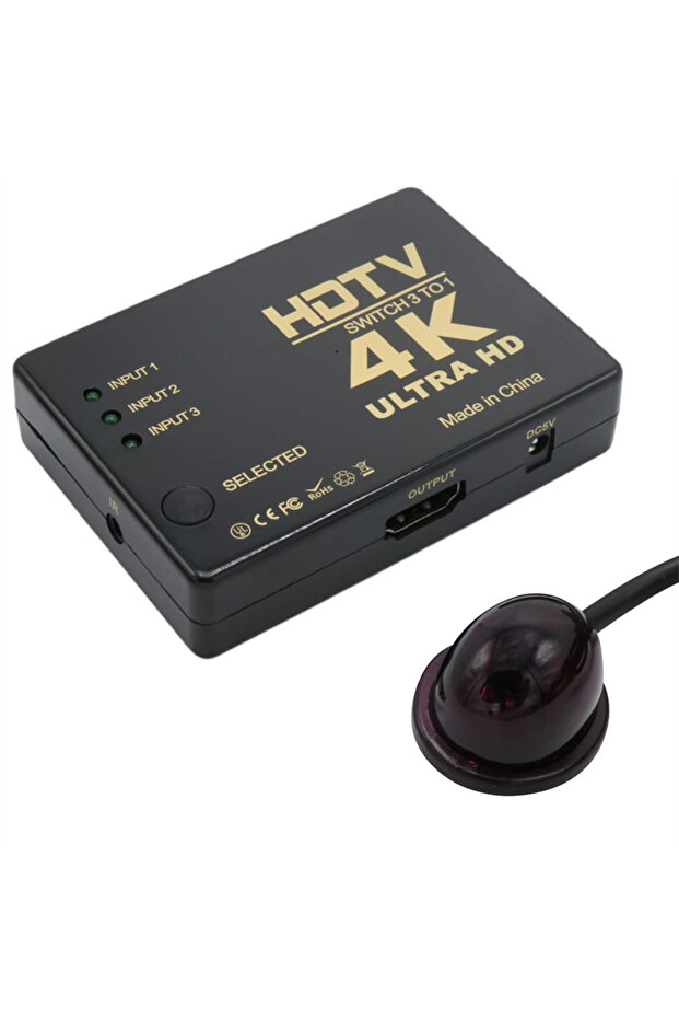 G-538N 4K Ultra HD يدعم 3 منافذ وجهاز تحكم عن بعد ومحول HDMI