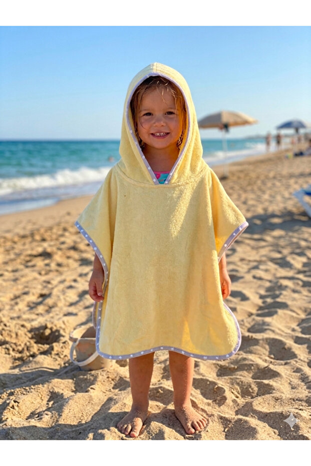 Girls' and Boys' Towel Poncho Bathrobe - 100% Cotton Beach, Pool, Bath Towel Poncho