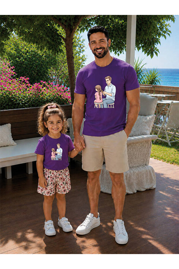 Father Daughter Combination Sold as a Single Item 100% Cotton Oversize T-Shirt Father's Day Gift