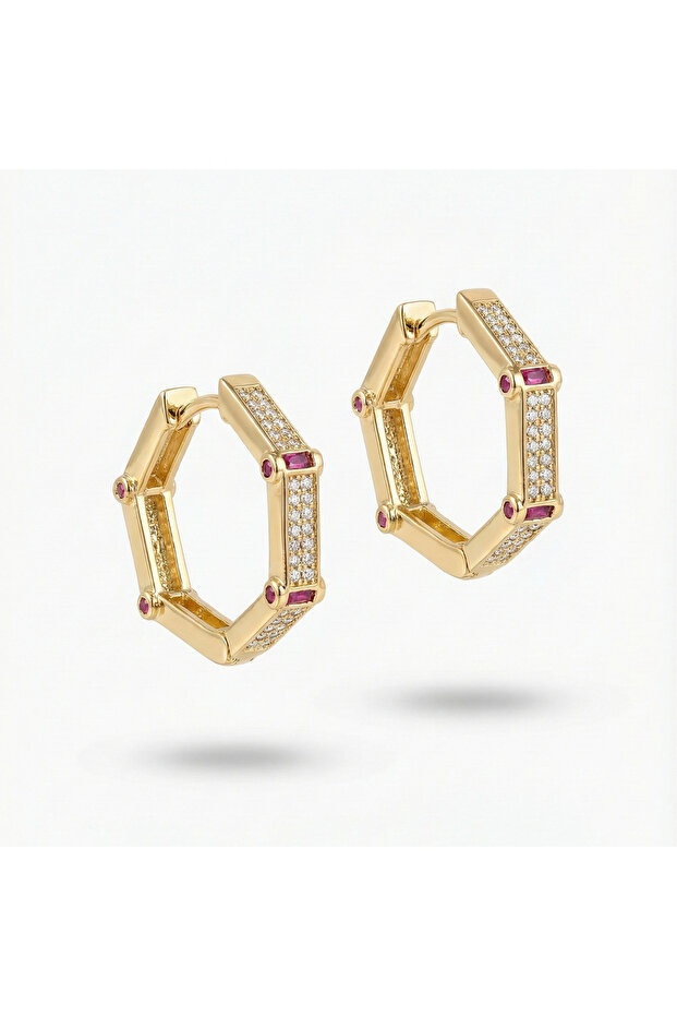 Hexagen Gold Earrings