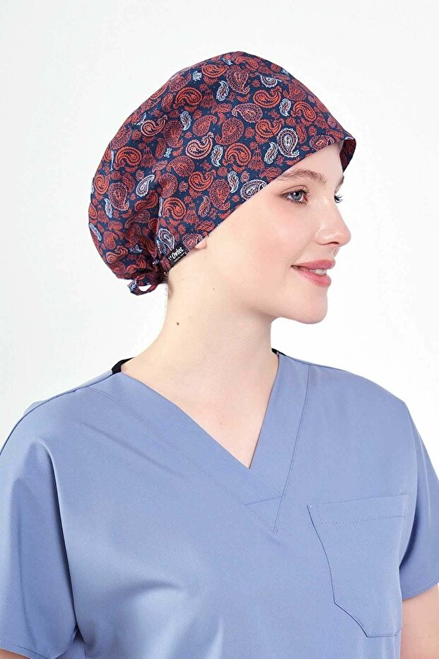 Tile Paisley Patterned Surgical Bonnet