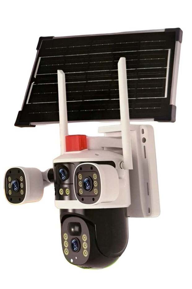 4K Dual Lens Solar Security Camera – Wireless WiFi PTZ Outdoor CCTV, AI Motion Detection, Color Night Vision, Solar Powered Surveillance Camera