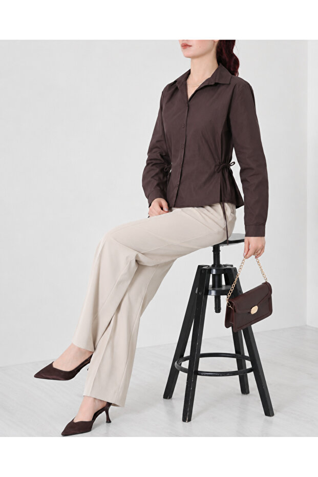 Side Tie Poplin Shirt