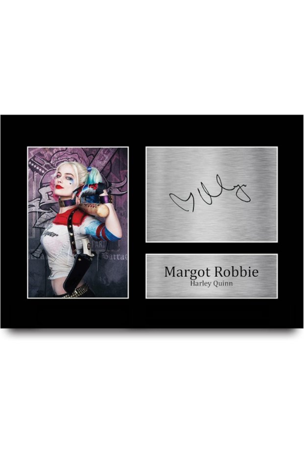 A4 Margot Robbie Suicide Squad Harley Quinn Presents Printed Signed Autograph Picture for Movie Memorabilia Fans - A4