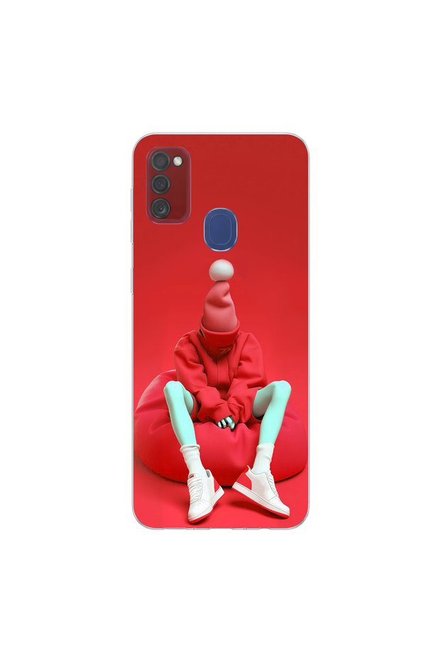 Samsung Galaxy M30S Compatible No Face 7 Design Transparent Case