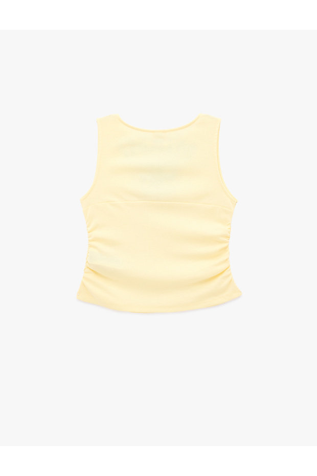Cotton Drawstring Collar Sleeveless Undershirt - 2