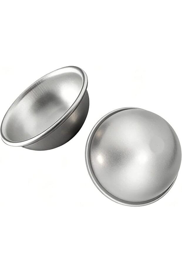 2 Pack 4-Inch Aluminum Cake Pan, 3D Dome Moulds for DIY Baking,