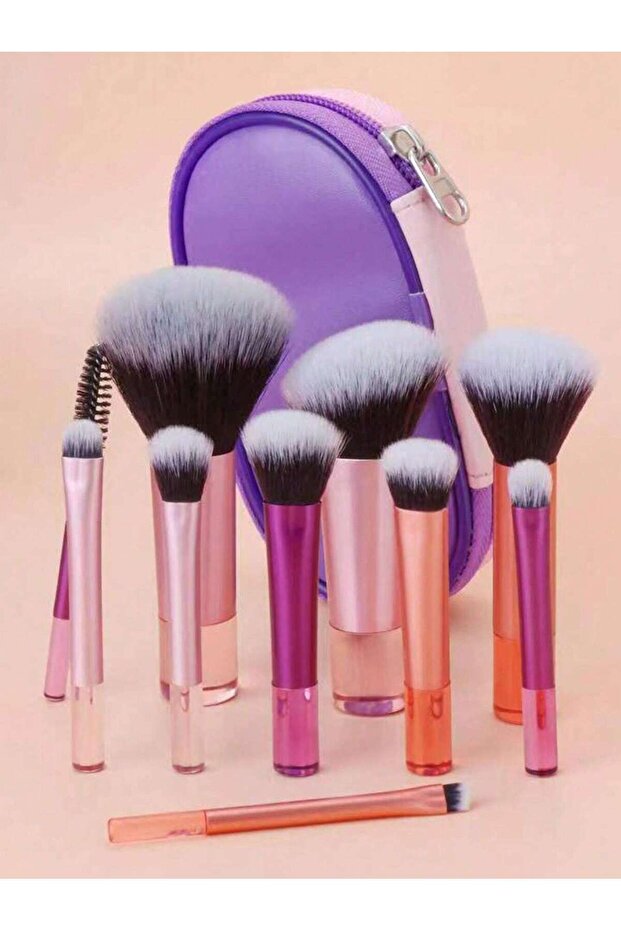 10Pcs Multi-Color Travel Makeup Brush Set Cosmetic Brushes Kit Brush Kit Makeup Brushes Set