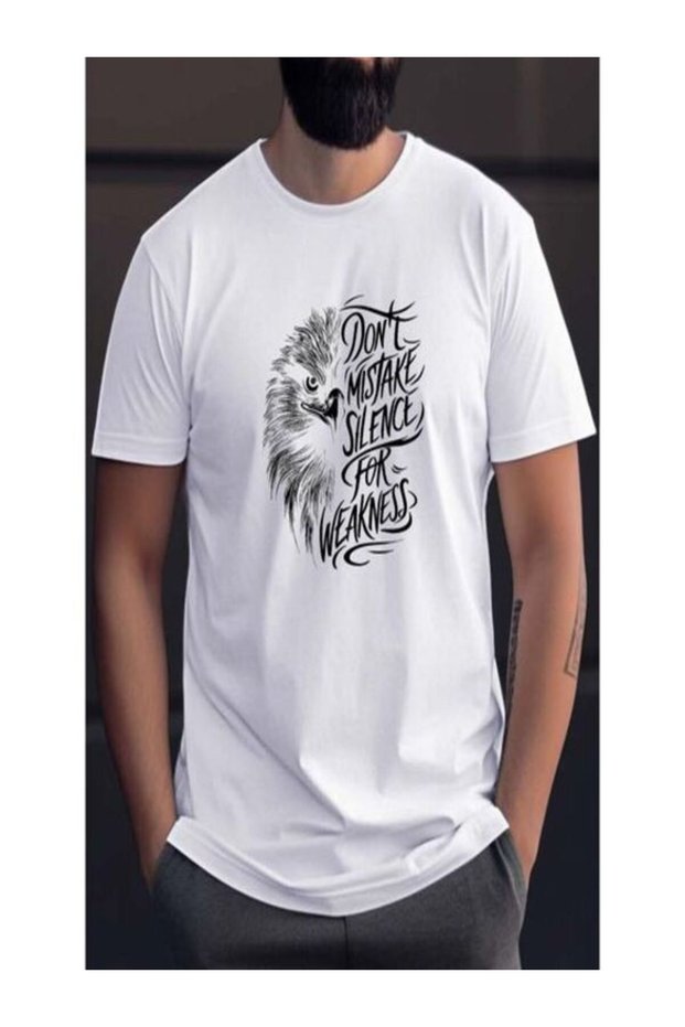 White Oversize Printed Men's T-Shirt