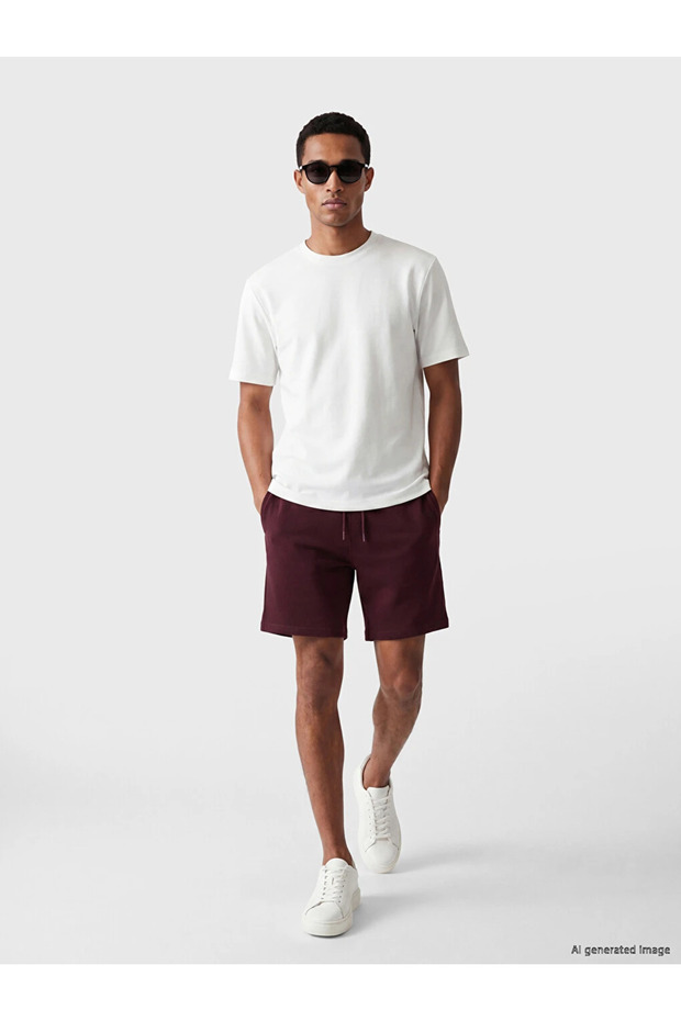 Brown Regular Fit Pique Men's Shorts