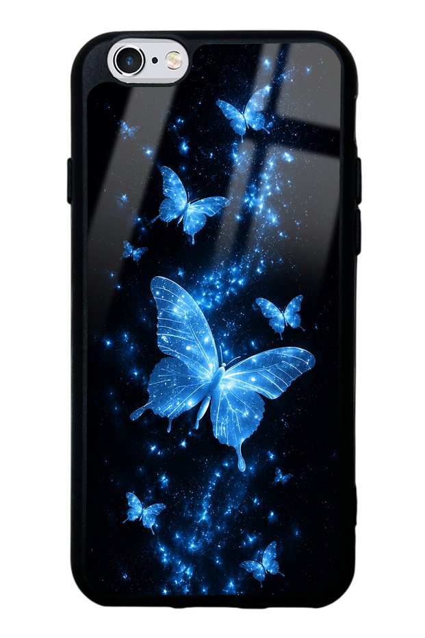 iPhone 6S Blue Galaxy Butterfly Design Glossy Phone Case