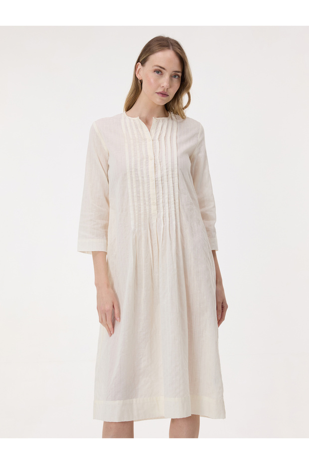 Rochie midi crem de damă - 2