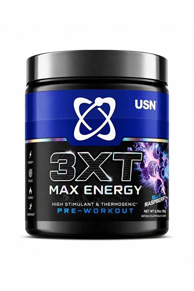 3XT Max Energy Pre-Workout, Blue Raspberry, 30 Servings