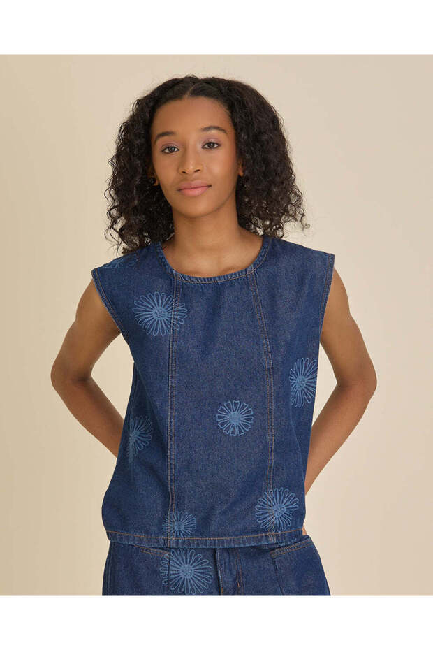 Senior Girls Navy Denim Blouse