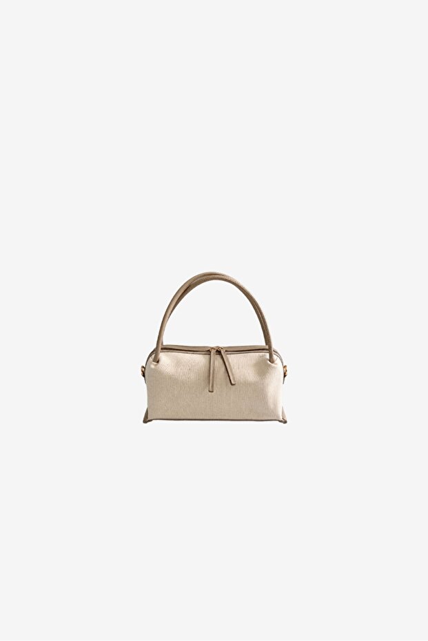 Blassom Double Handle Dark Beige Canvas Bag