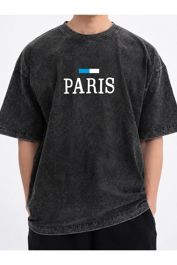 Acid Washed Oversize Unisex T-Shirt Washed Vintage Street Style Street Fashion Cotton Comfortable Fit Daily Wear T-Shirt