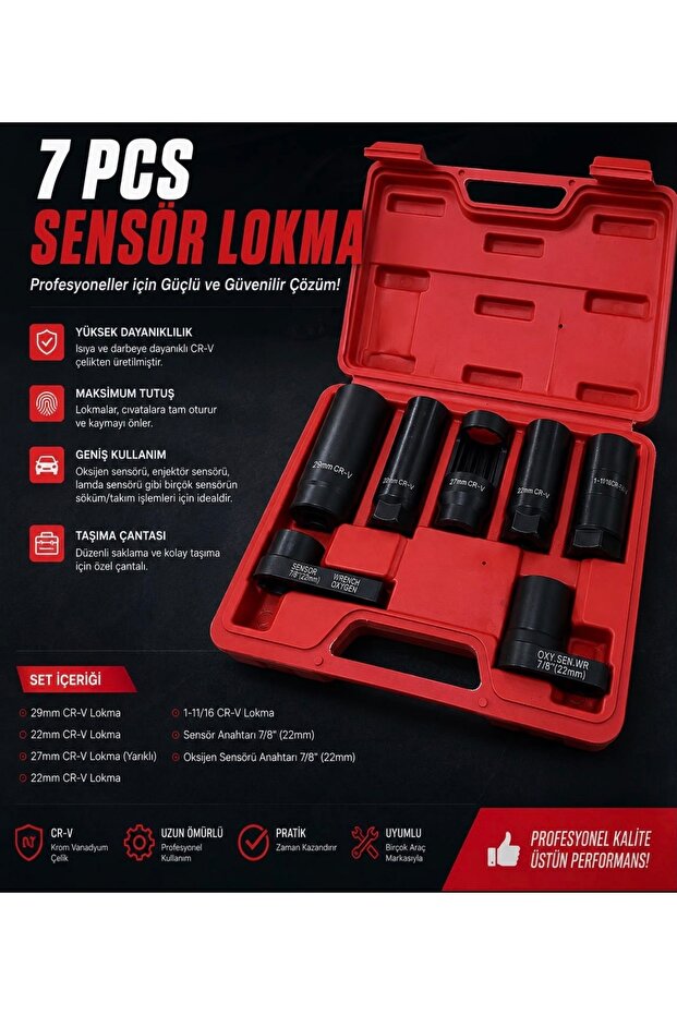 7 pcs sensör lokma