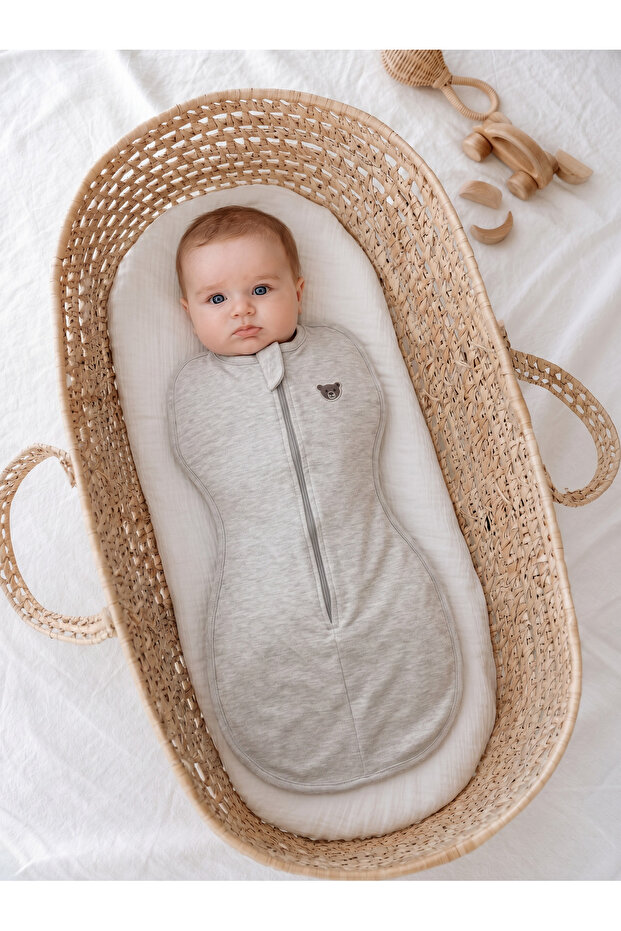 100% Organic Cotton Breathable Baby Swaddle Sleeping Bag with Zipper Newborn Swaddle