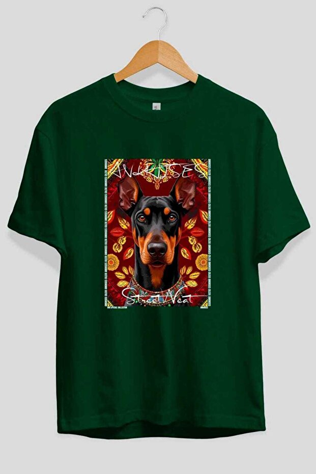 For Dog Lovers 29 Front Dog Print Green Oversize T-Shirt 100% Cotton Unisex Dog Lover Premium Design
