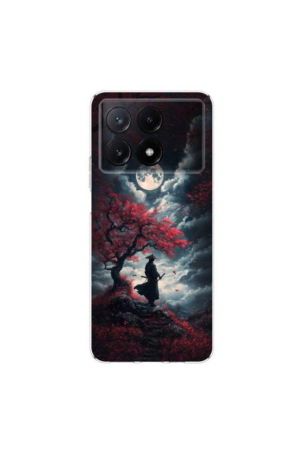 حافظة شفافة متوافقة مع Poco X6 Pro بتصميم Samurai 2
