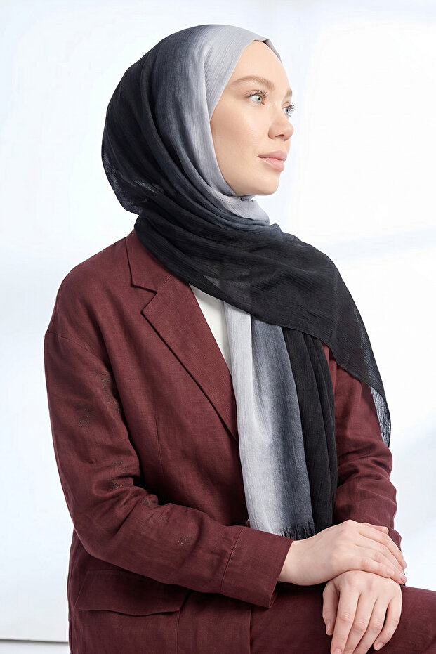 Pure Comfort Viscose Shawl - Black-Silver