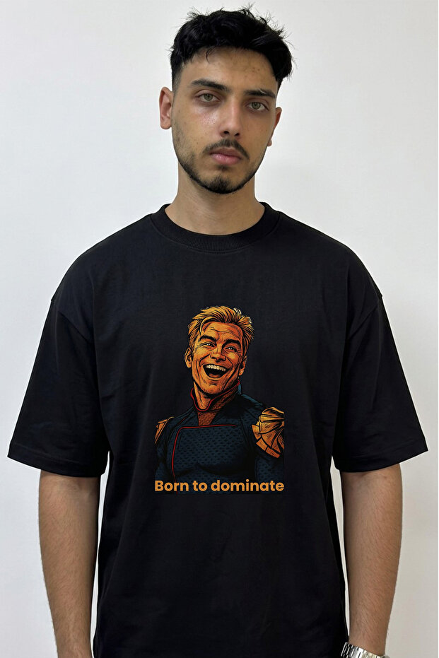 Homelander_1 Design Printed Oversize Black T-Shirt
