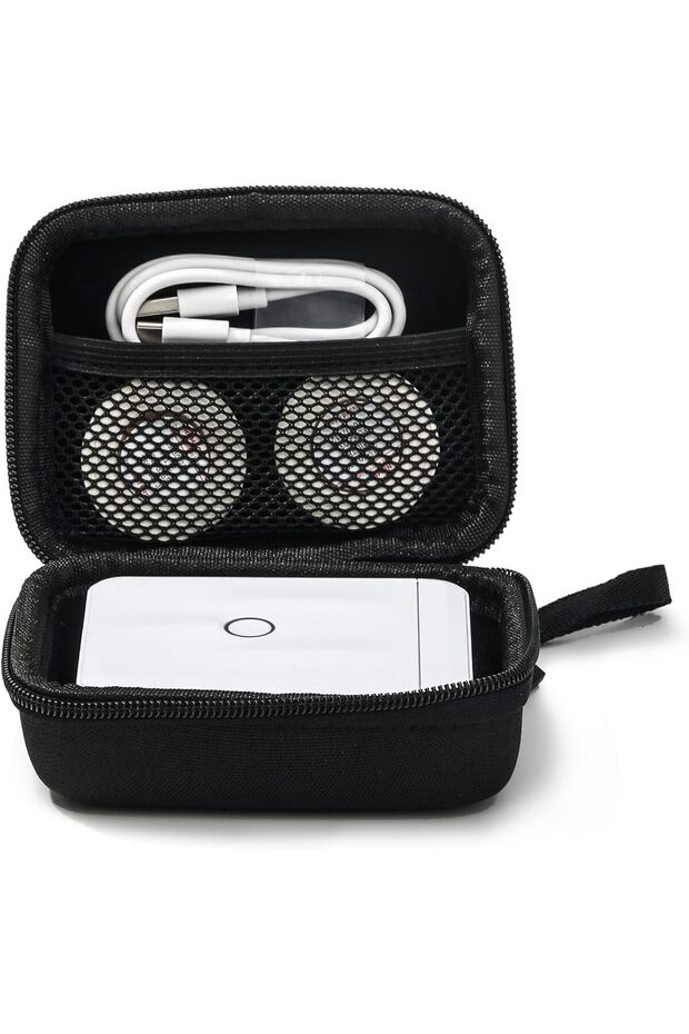 Mini Case Compatible D11/D110 Upgraded Version (Not for D11/D110 Old Version) Label Maker for Labeler Storage Holder Tape Paper Roll & USB Cable (Box Only), Black