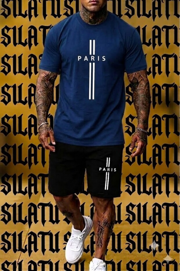 New Paris Printed Shorts T-Shirt Set