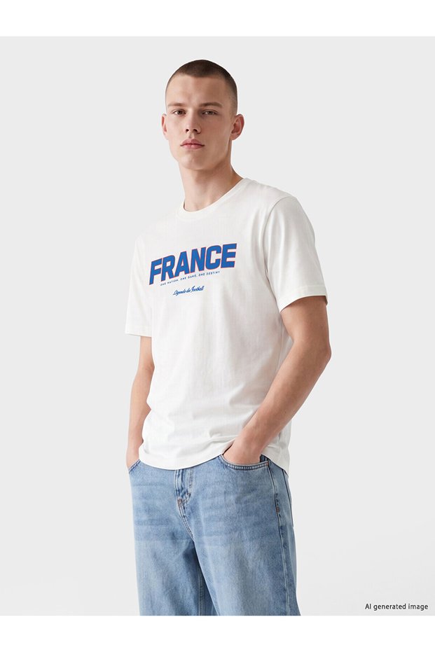 Peak New Season Crew Neck France Printed Men's T-Shirt
