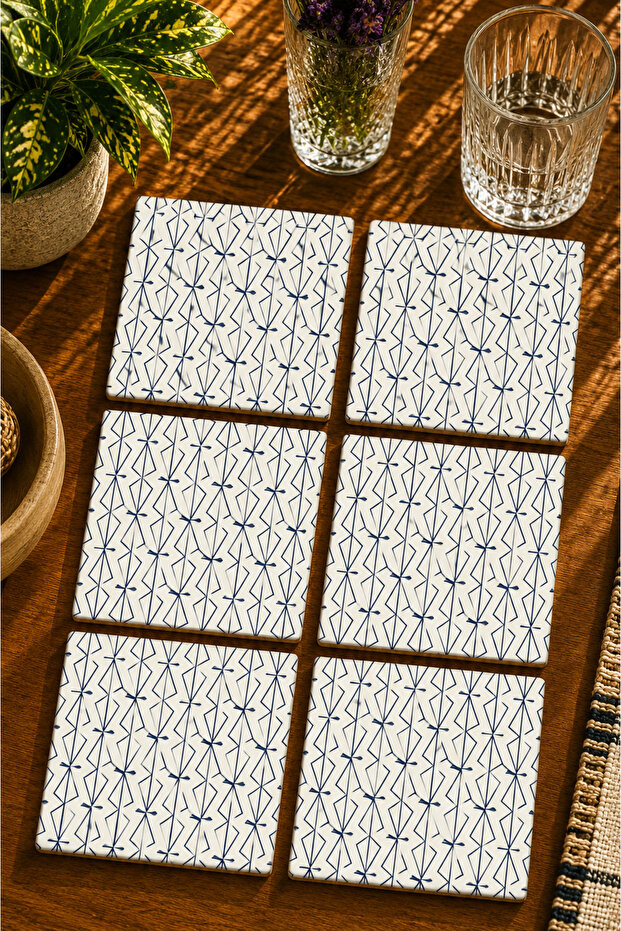 Modern Set of 6 Coasters - Uv Printing Mdf - 10X10 cm