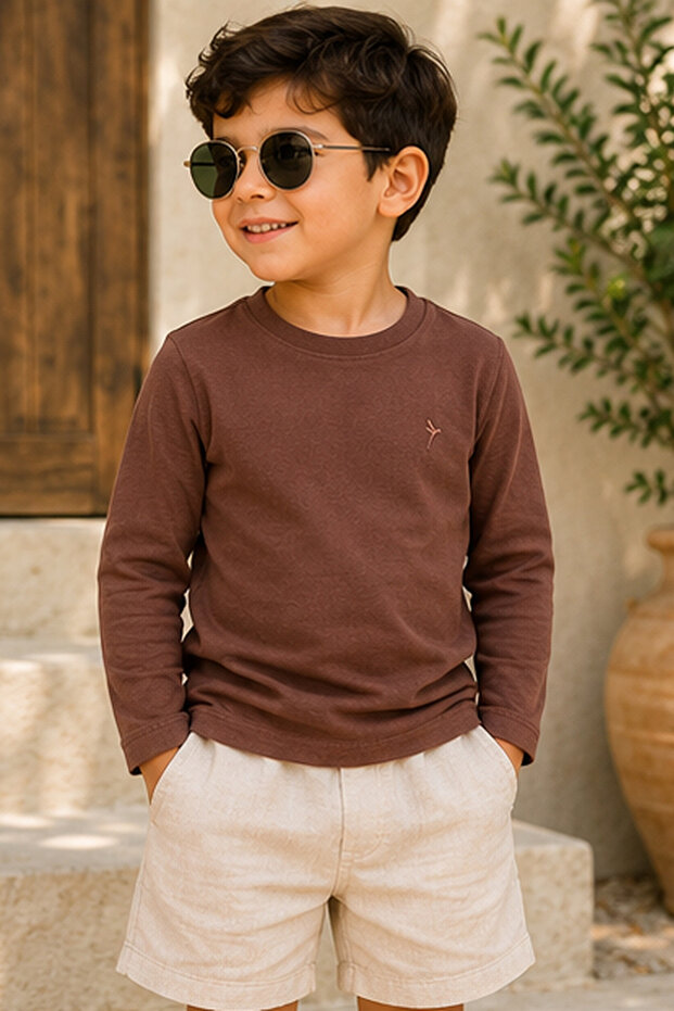 Boys Basic T Shirt R/N L/S, 12M