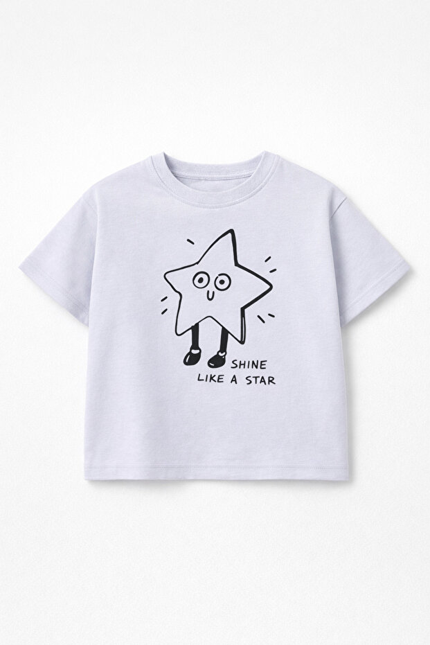 Star Pattern T-Shirt Gray