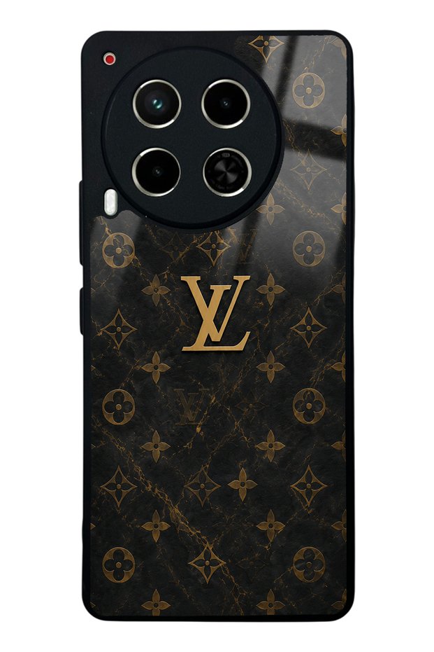 Tecno Camon 30 Black Marble Gold Lv Design Glossy Phone Case