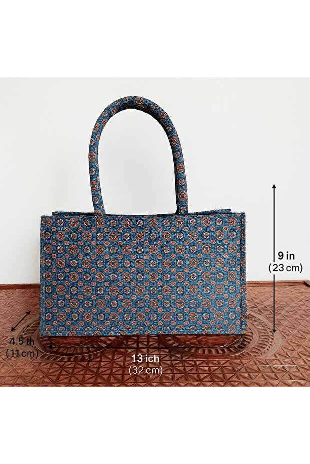 Indian Kutch Ajarakh Mashroo Tote Bag