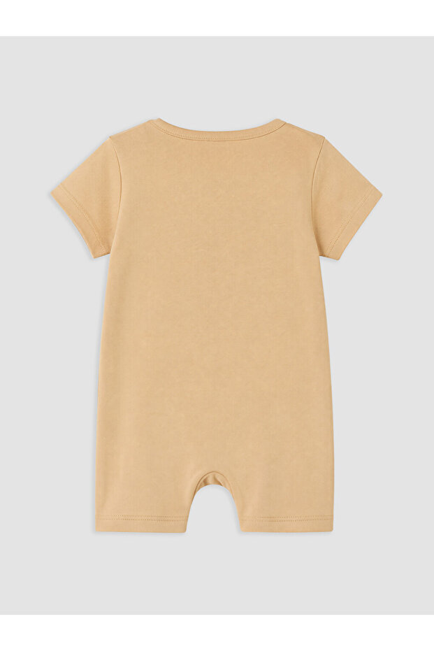 Crew neck dinosaur print baby boy romper
