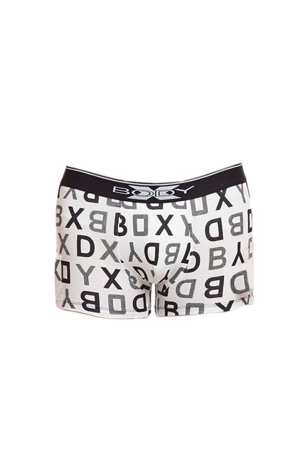 Men's Alphabetic printed brief boxer White 100% super combed cotton spandex fabric | BX04T |