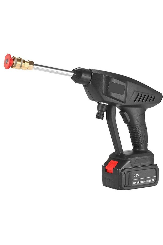 25V Portable High Pressure Washer Machine 15A 30Bar Cordless Washer Gun With Foam Generator Nozzle Water Pump Auto Garden Sprayer