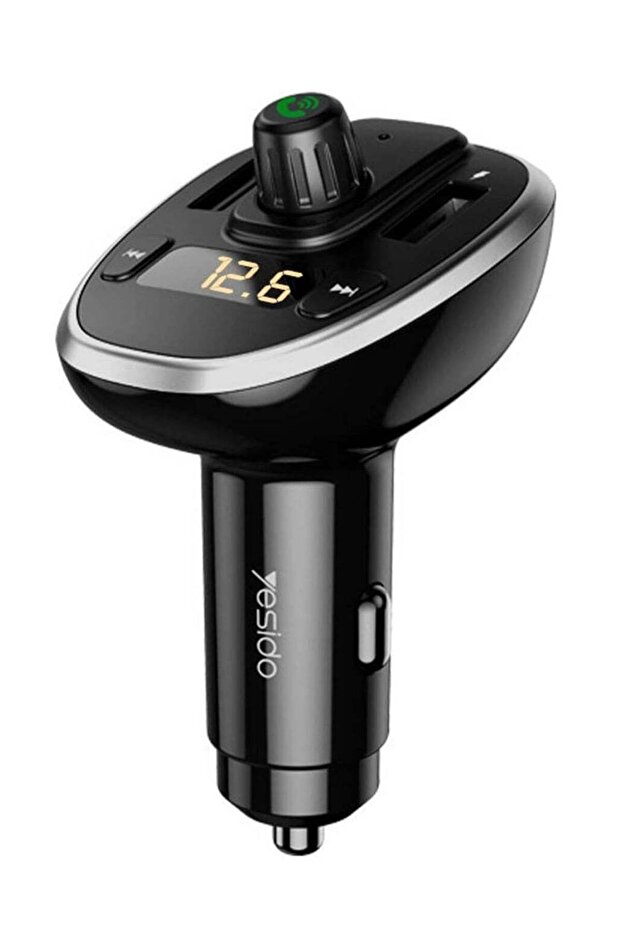 Premium Car Charger With FM Transmitter and Digital Display For Y39