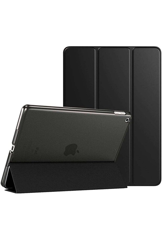 iPad 10.2 Case - Slim Translucent Hard PC Protective Smart Cover with Stand for iPad 9th/8th/7th Gen - Black